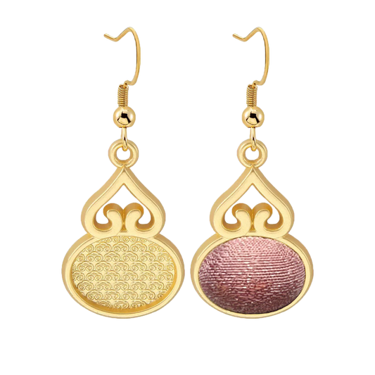 Song Brocade Earrings | Tale of the Rose, by Lu Meiying 陆美英玫瑰的故事宋锦耳环