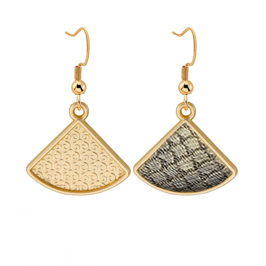 Song Brocade Earrings | Kylin & Peony Pattern, by Li Dexi 李德喜麒麟牡丹宋锦耳环
