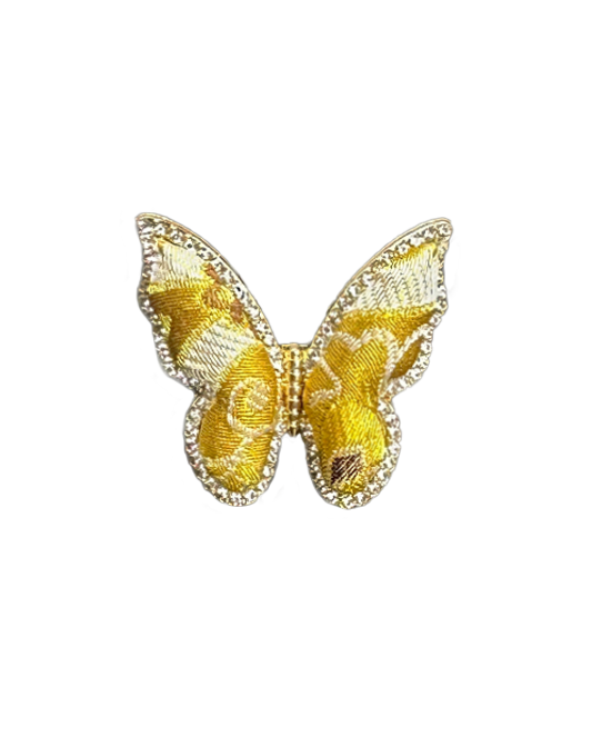 Sanma Golden Baoxiang Fortune-from-Eight-Directions Song Brocade Butterfly Ring | 三马金色宝相八方来财宋锦蝴蝶戒指