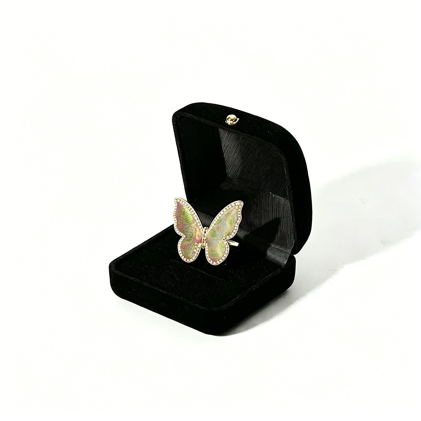 Sudi Twelve Flower Goddesses Song Brocade Butterfly Ring | 苏地十二花神宋锦蝴蝶戒指