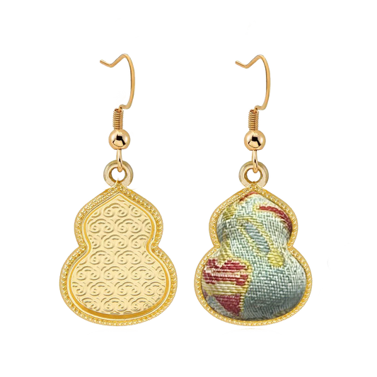 Song Brocade Earrings | Yuqionglou, Auspicious Brocade Motif 玉琼楼锦瑞纹宋锦耳环