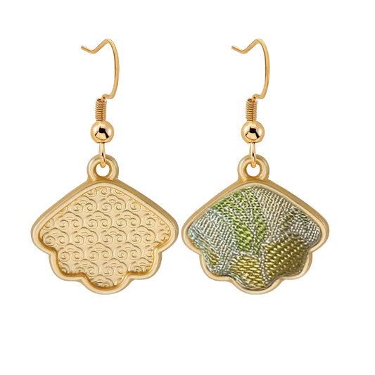 Qian Xiaoping Song Brocade Handmade Earrings | Jasmine & Green Plum 钱小萍茉莉青梅宋锦手工耳环