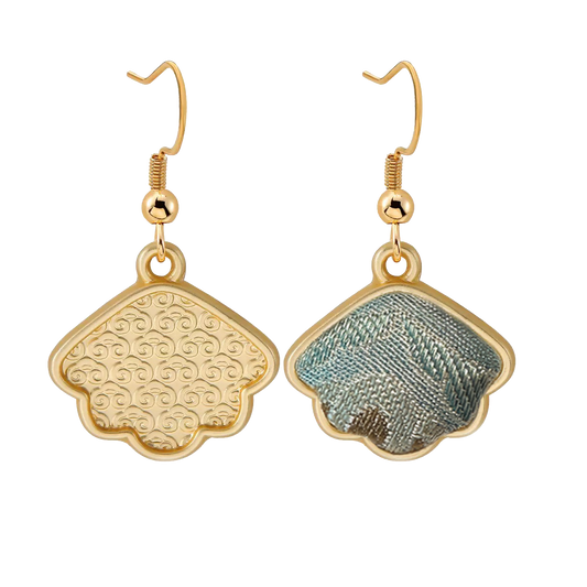 Qian Xiaoping Song Brocade Handmade Earrings | Blossom & Running Deer 钱小萍宝花奔鹿宋锦手工耳环
