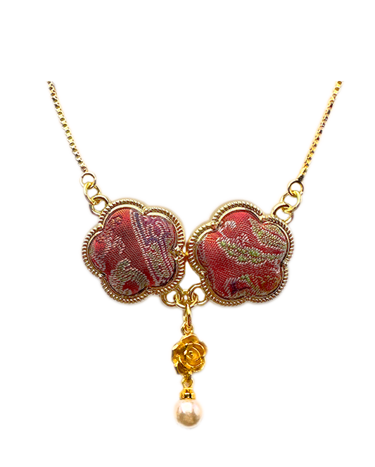 Shangjiukai Red Badayun Song Brocade Bracelet | 上久楷红八达晕宋锦手链