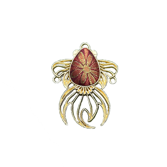 Ruyi & Treasure Flower Floating Light Brocade Brooch by Li Dexi 李德喜如意宝相花浮光锦胸针