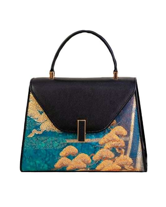 Green Cliff Pine Nishijin Weave Handbag | 青岩松西阵织手提包