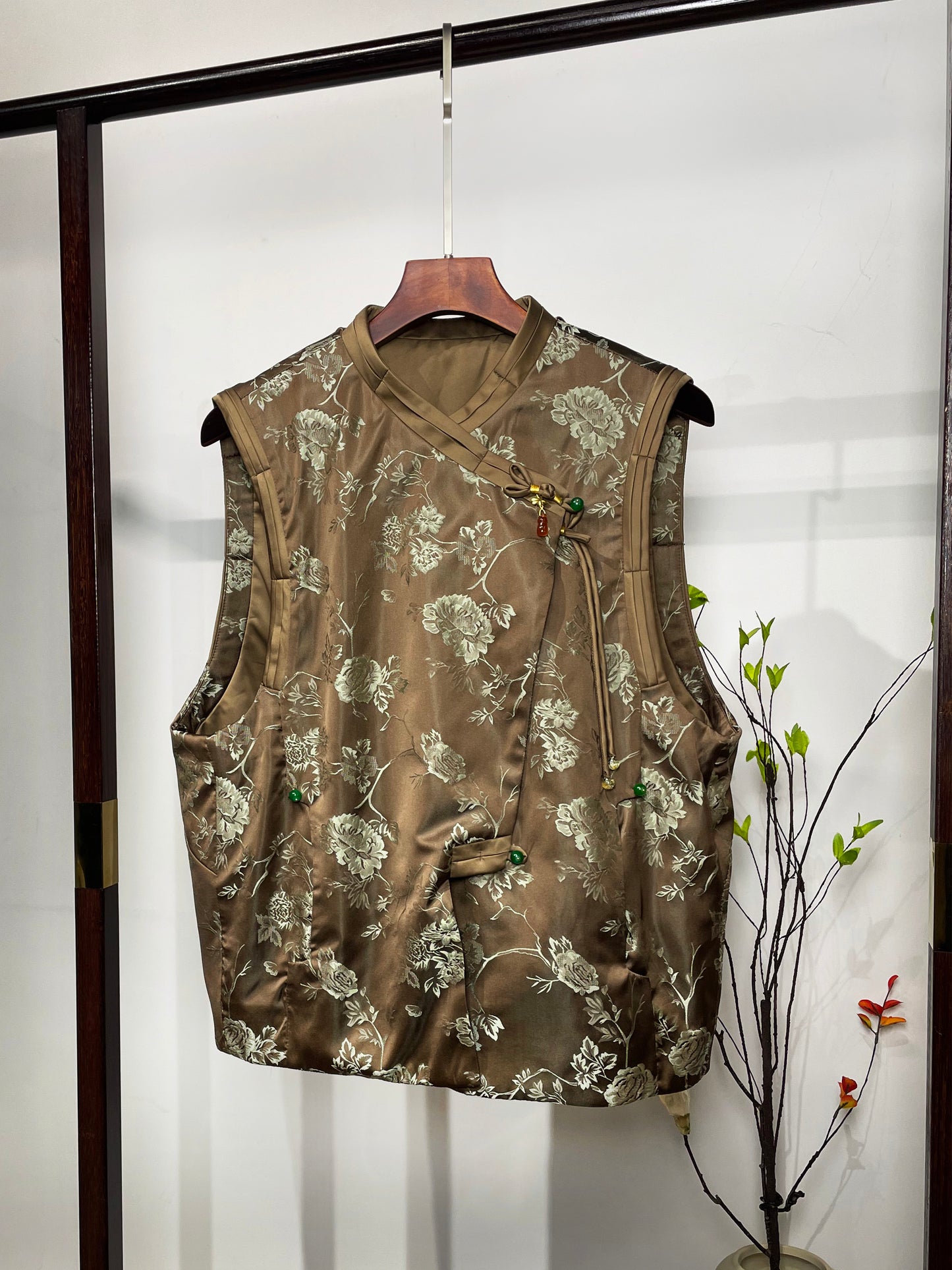 Coffee Mulberry Silk Thick Waistcoat・Blossom Series 繁花似锦系列咖色桑蚕丝厚马甲