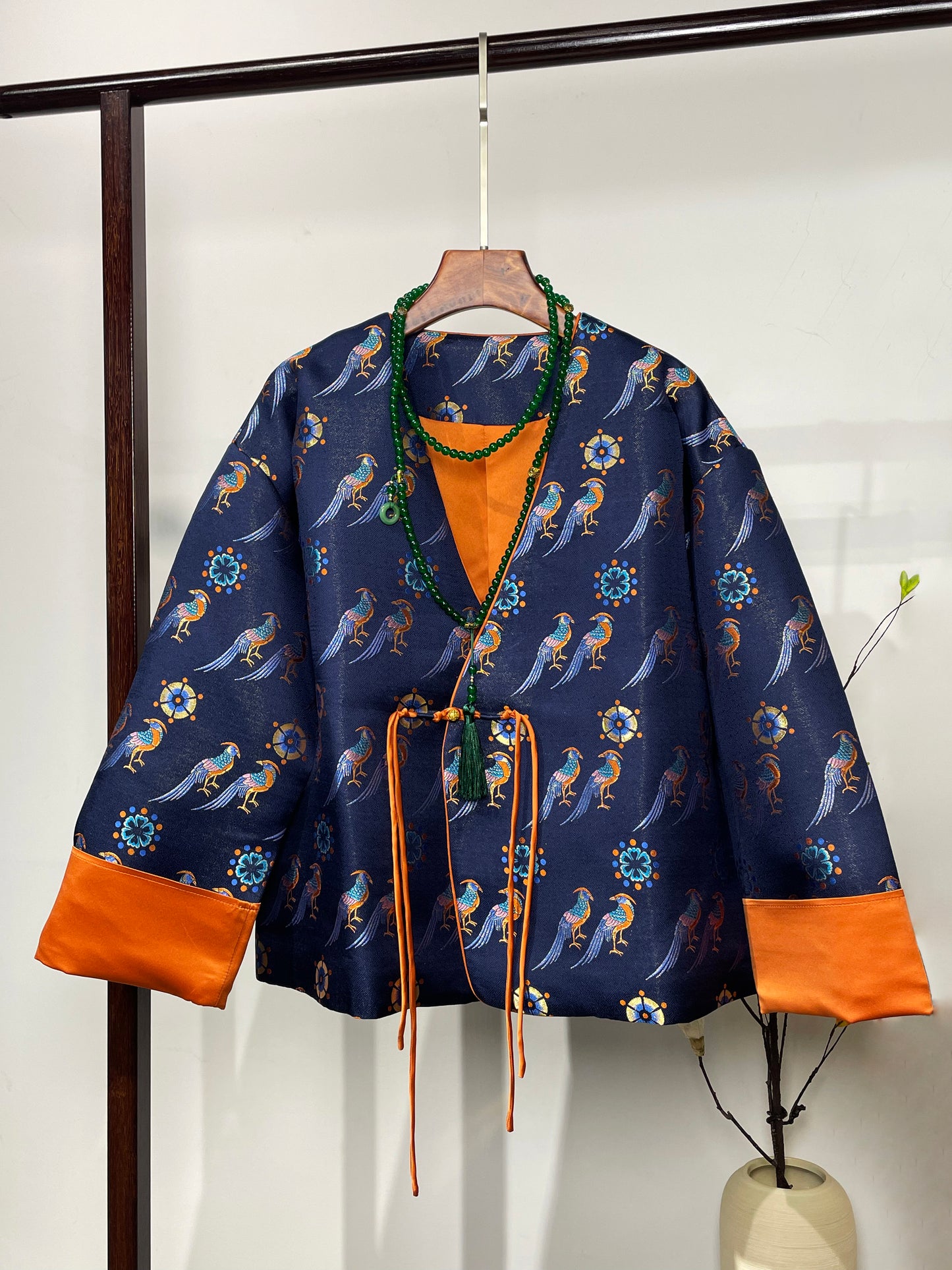 Song Brocade Coat・Five-Colored Phoenix Bird Motif 五彩翟鸟纹宋锦外套