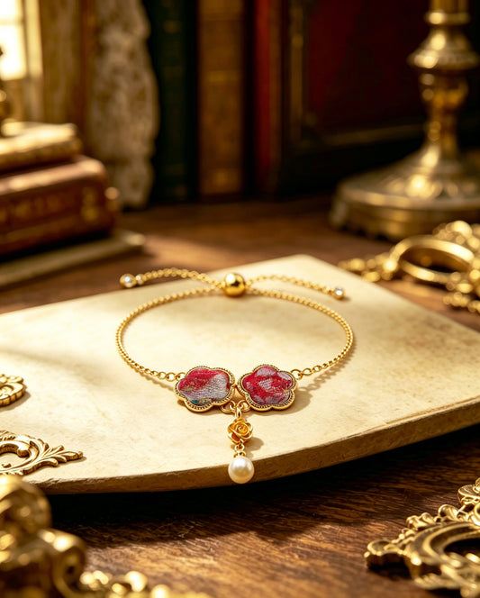 Yuqionglou Blessed Horse Welcomes Spring Song Brocade Bracelet | 玉琼楼福马衔春宋锦手链
