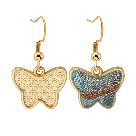 Sanma Song Brocade Handmade Earrings | Phoenix & Treasure Flower 三马凤凰宝相花宋锦手工耳环