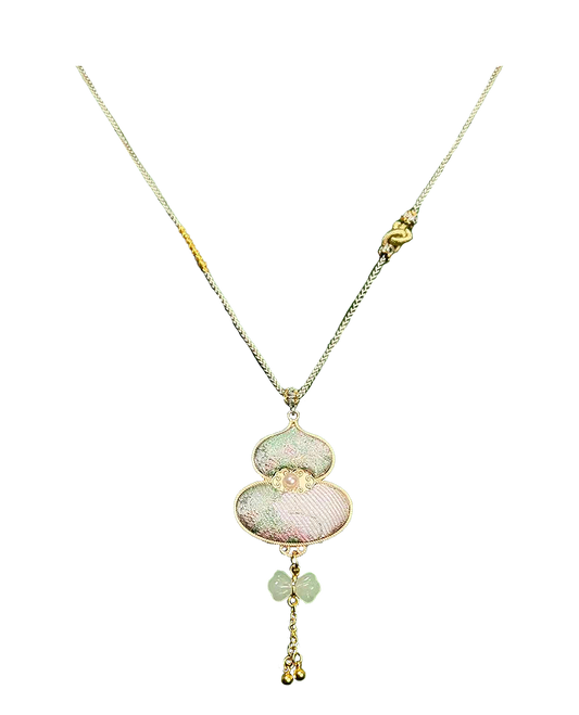 Moon & Spring Rabbit Song Brocade Necklace 周家明月兔衔春宋锦项链