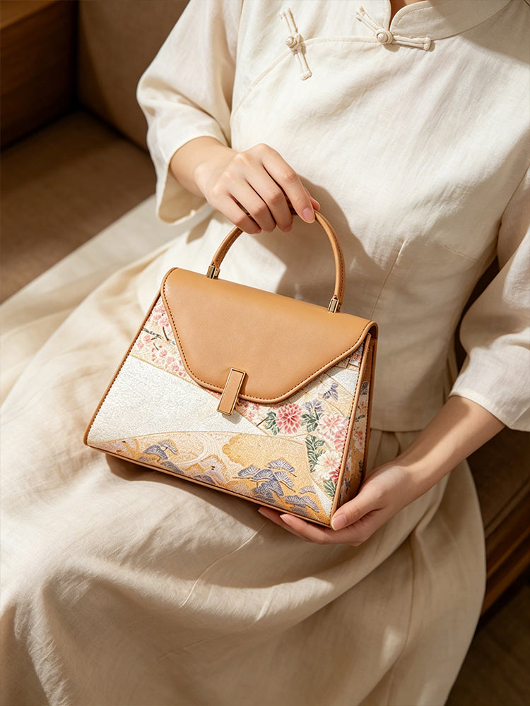 Wave Flower Pine Nishijin Weave Handbag | 澜花松西阵织手提包