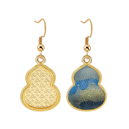 Song Brocade Earrings | Pisces Design by Qian Xiaoping 钱小萍双鱼座宋锦耳环