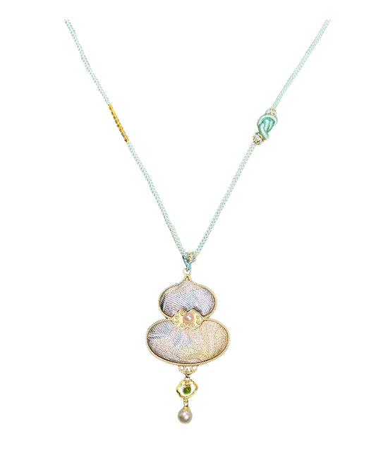 Fragrant Blossoms Song Brocade Necklace by Zhang Guoquan 张国权郁满天香宋锦项链