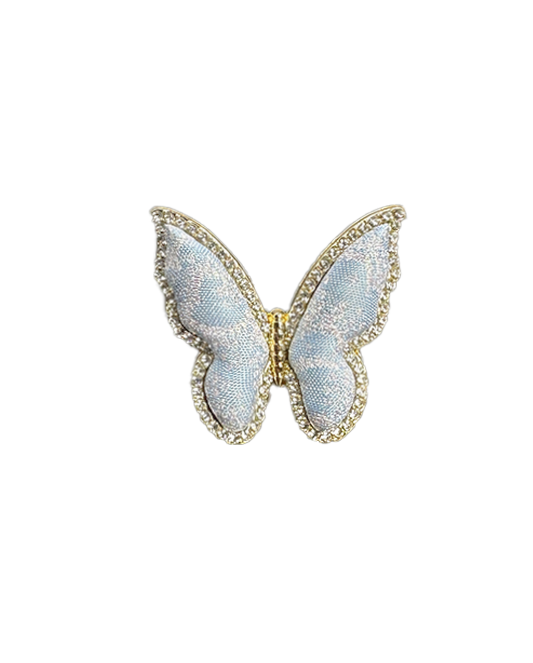 Li Dexi Auspicious Clouds & Blessed Snow Song Brocade Butterfly Ring | 李德喜祥云瑞雪宋锦蝴蝶戒指