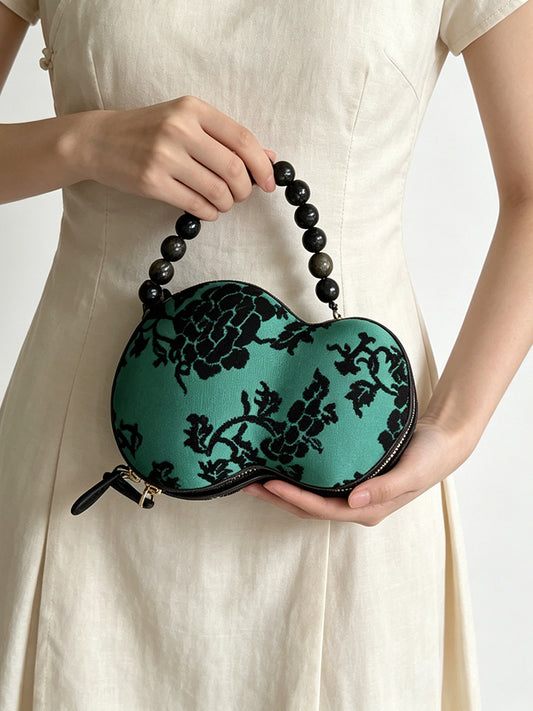 Interlocking Peony Zhang Velvet Gourd Bag 缠枝牡丹漳绒葫芦包