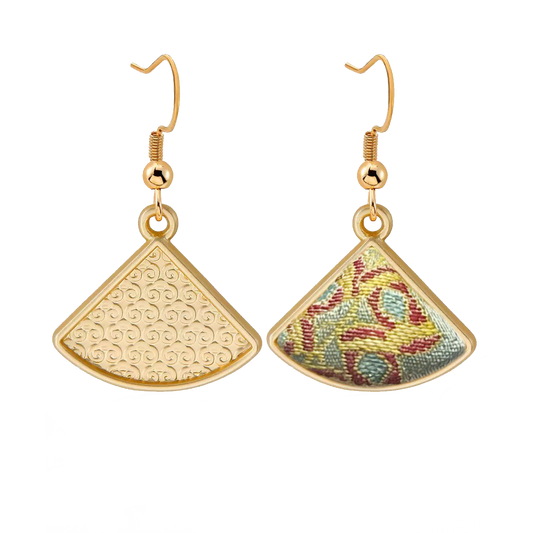 Song Brocade Earrings | Yuqionglou, Auspicious Brocade Motif 玉琼楼锦瑞纹宋锦耳环