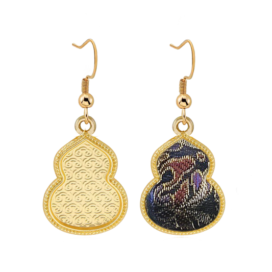 Song Brocade Earrings | Blue Horse & Blessing Pattern, by Qian Xiaoping 钱小萍蓝色马上有福宋锦耳环