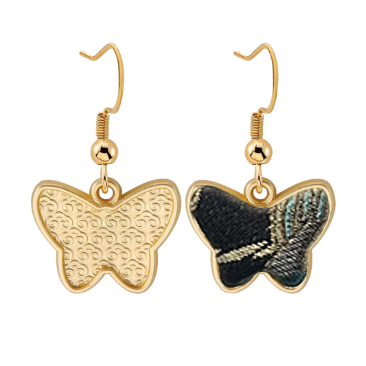 Song Brocade Earrings | Kylin & Peony Pattern, by Li Dexi 李德喜麒麟牡丹宋锦耳环