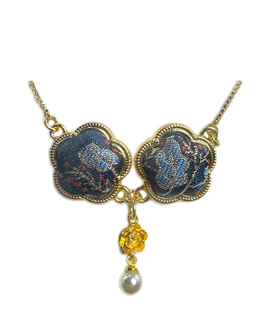 Qian Xiaoping Blue Immortal Grass Baoxiang Song Brocade Bracelet | 钱小萍蓝色仙草宝相宋锦手链