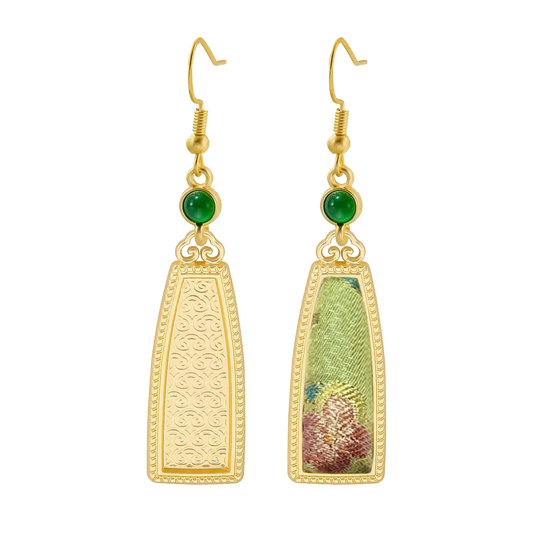 Li Dexi Longing Song Brocade Earrings 李德喜长相思宋锦耳环