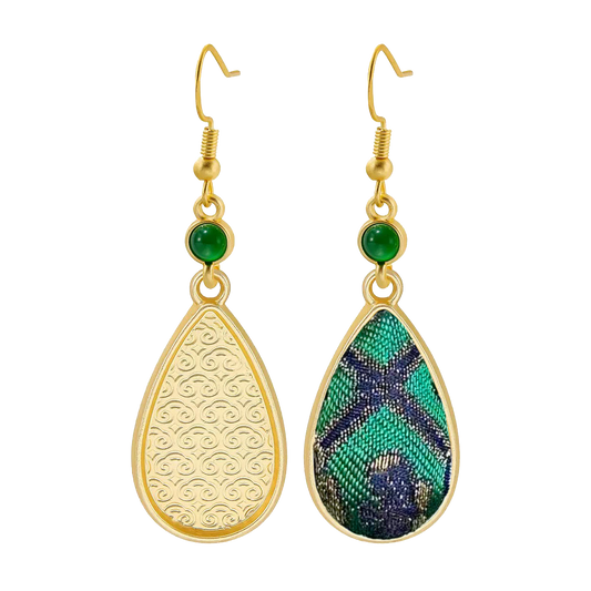 Shangjiukai Badayun Song Brocade Earrings 上久楷四达晕宋锦耳环