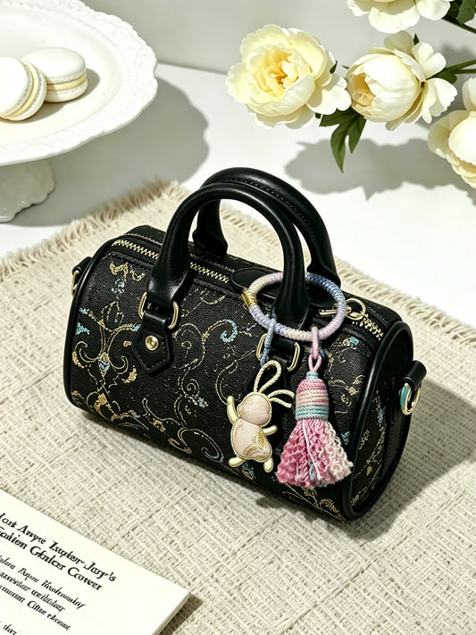 Guxu Golden Lotus & Lucky Rabbit Song Brocade Bag Charm 姑胥金莲福兔宋锦包挂