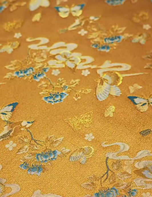 Sanma Butterfly & Blossom Song Brocade Earrings 三马蝶恋花宋锦耳环