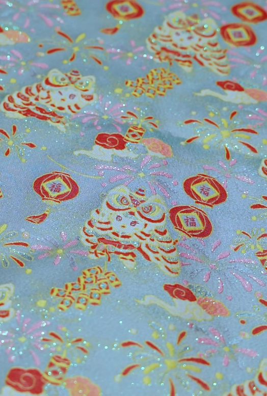 Song Brocade Earrings | Yuqionglou, Auspicious Brocade Motif 玉琼楼锦瑞纹宋锦耳环
