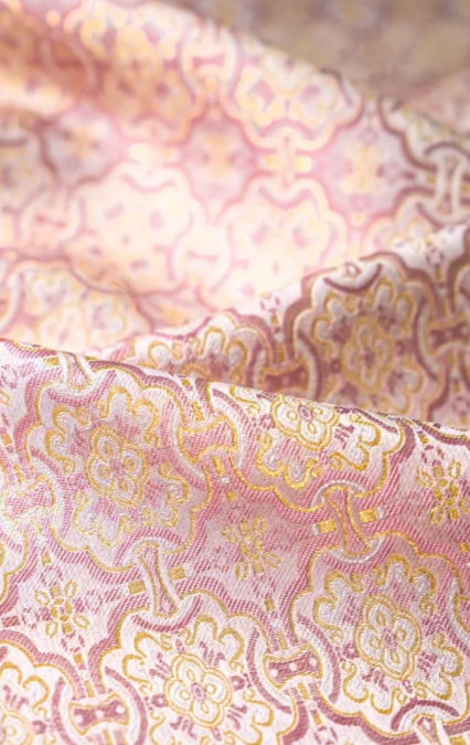 Shangjiukai Pink Dingsheng Song Brocade Bag Charm 上久楷粉定胜宋锦包挂