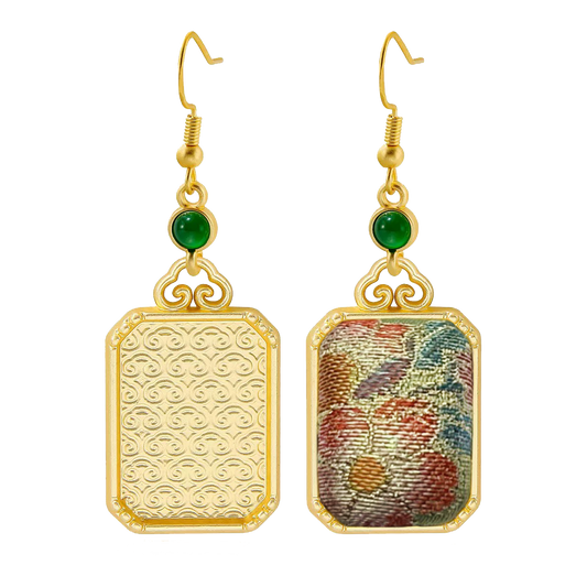 Li Dexi Longing Song Brocade Earrings 李德喜长相思宋锦耳环