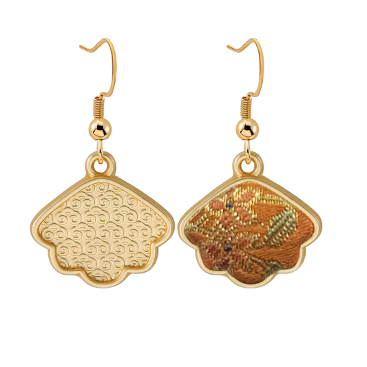 Song Brocade Earrings | Autumn Garden Design, by Lu Meiying 陆美英满园秋色宋锦耳环