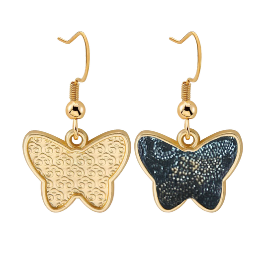 Shangjiukai Navy Bada Yun Earrings with Mother-of-Pearl Inlay 上久楷螺钿藏蓝八达晕耳环