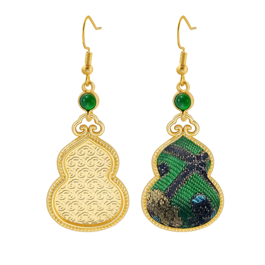 Shangjiukai Badayun Song Brocade Earrings 上久楷四达晕宋锦耳环
