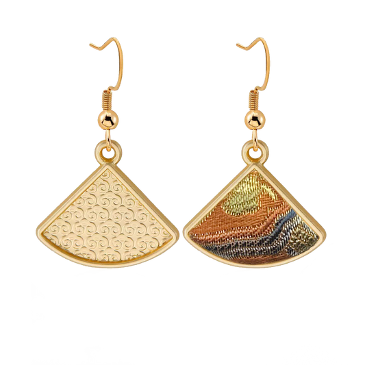 Song Brocade Earrings | Autumn Garden Design, by Lu Meiying 陆美英满园秋色宋锦耳环
