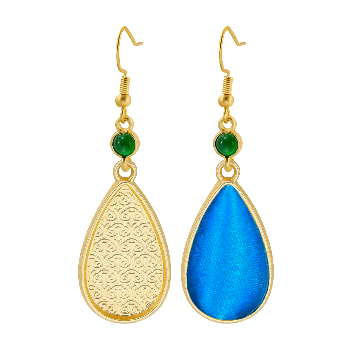 Teardrop Vintage Silk Satin Earrings 水滴老缎耳环