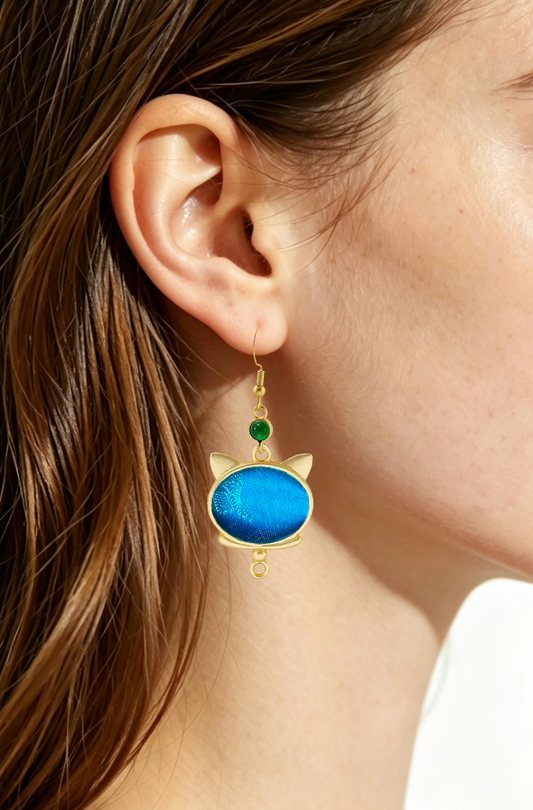 Teardrop Vintage Silk Satin Earrings 水滴老缎耳环