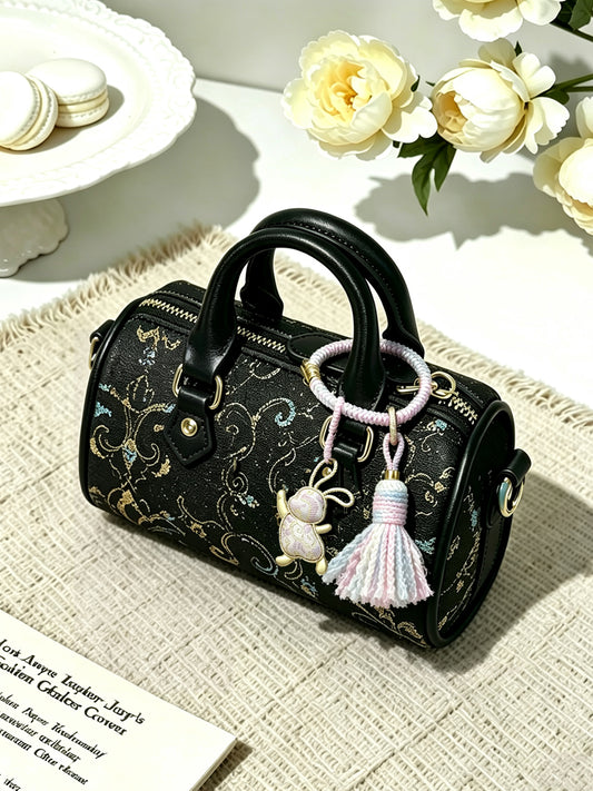 Shangjiukai Pink Dingsheng Song Brocade Bag Charm 上久楷粉定胜宋锦包挂