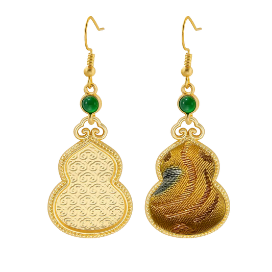 Sanma Butterfly & Blossom Song Brocade Earrings 三马蝶恋花宋锦耳环
