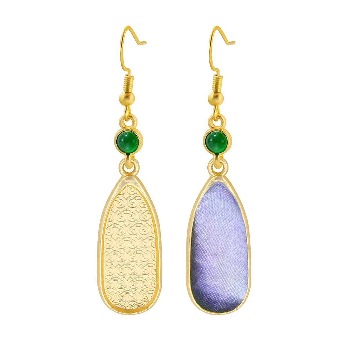 Long Teardrop Vintage Satin Earrings 长水滴老缎耳环