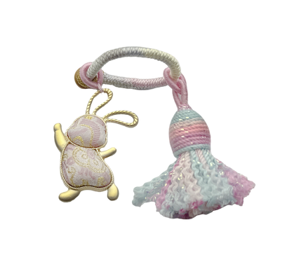 Shangjiukai Pink Dingsheng Song Brocade Bag Charm 上久楷粉定胜宋锦包挂