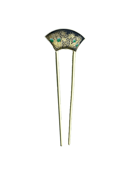Black & Gold Butterfly Song Brocade Hairpin · Shangjiukai 上久楷黑金蝴蝶宋锦发簪