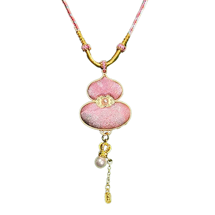Rose Tale Song Brocade Necklace by Lu Meiying 陆美英玫瑰故事宋锦项链
