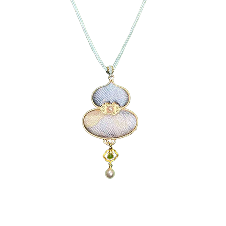 Fragrant Blossoms Song Brocade Necklace by Zhang Guoquan 张国权郁满天香宋锦项链