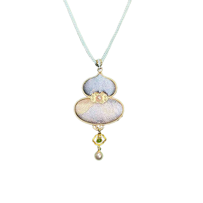 Fragrant Blossoms Song Brocade Necklace by Zhang Guoquan 张国权郁满天香宋锦项链