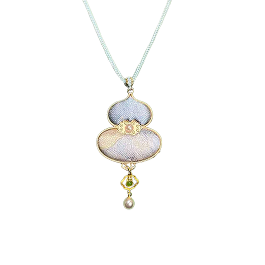 Fragrant Blossoms Song Brocade Necklace by Zhang Guoquan 张国权郁满天香宋锦项链