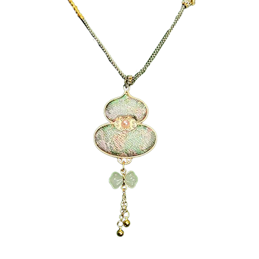 Moon & Spring Rabbit Song Brocade Necklace 周家明月兔衔春宋锦项链