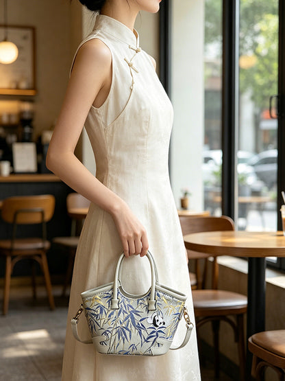 Panda Garden Song Brocade Crossbody & Handheld Bag | 熊猫园林宋锦可斜挎手提包