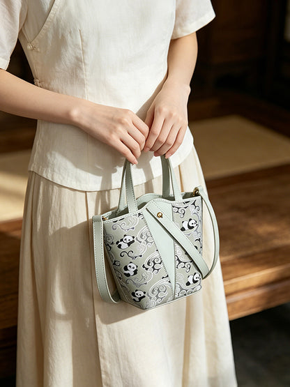 Eastern Han Panda Shu Brocade Handbag 东汉熊猫蜀锦手提包