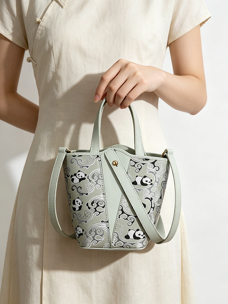 Eastern Han Panda Shu Brocade Handbag 东汉熊猫蜀锦手提包